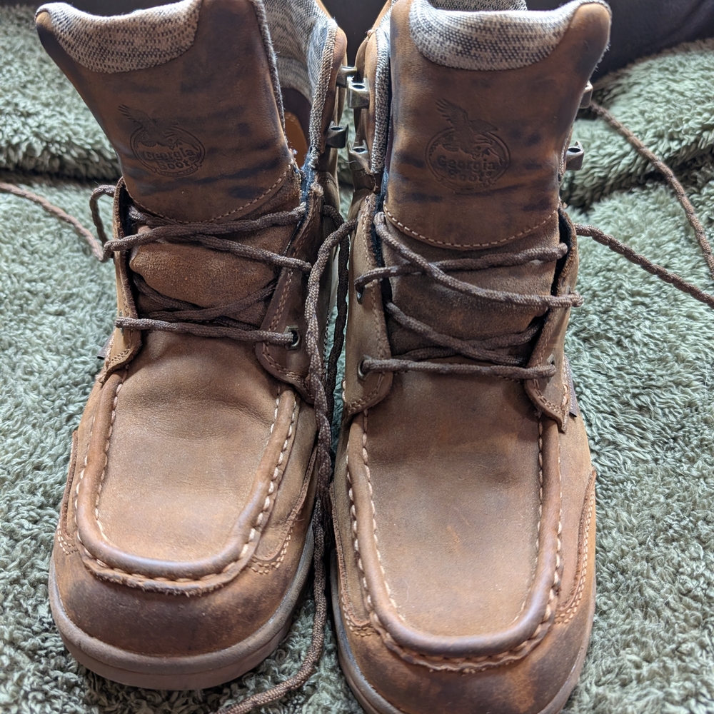 Georgia Boot Brown Moc-Toe Work Boots